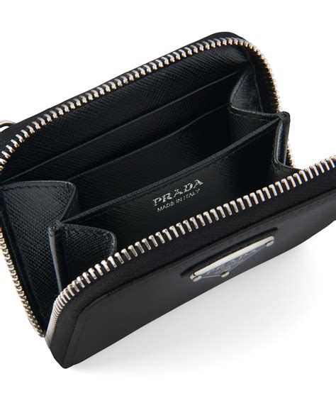 prada womens business card holder|Prada saffiano leather card holder.